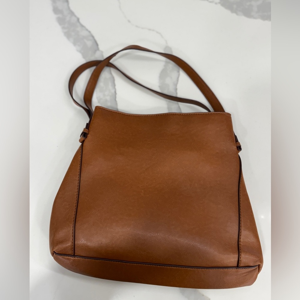 Faux Leather PVC Brown Purse Hand Bag by George